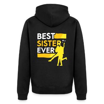 Beste Schwester Aller Zeiten Freund Schwestern - Unisex Premium Bio Zip Hoodie - Schwarz - Hinten - Nico (187cm)