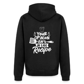 Your opinion is not included in the recipe Mama - Unisex Premium Organic Zip Hoodie - black - Back - Nico (187cm)
