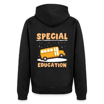 Sonderpädagogik Beruf Lehrer Sonderpädagoge - Unisex Premium Bio Zip Hoodie - Schwarz - Hinten - Nico (187cm)