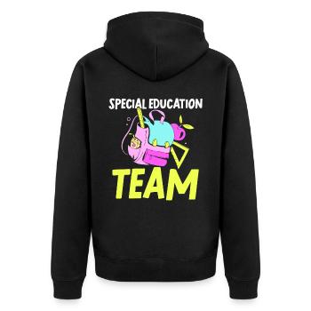 Équipe d’éducation de l’enfance en difficulté Profession d’enseignant en éducation de l’enfance en difficulté - Veste à capuche bio Premium Unisexe - noir - Dos - Nico (187cm)