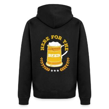 Beer Beer Drinker Party Pub Alcohol - Unisex Premium Organic Zip Hoodie - black - Back - Nico (187cm)