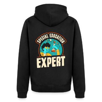 Enseignante spécialisée en éducation de l’enfance en difficulté - Veste à capuche bio Premium Unisexe - noir - Dos - Nico (187cm)
