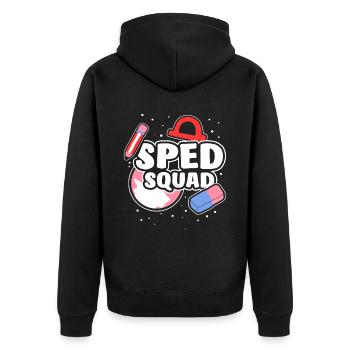 Speditionsabteilung Lehrer Sonderpädagogik Beruf - Unisex Premium Bio Zip Hoodie - Schwarz - Hinten - Nico (187cm)