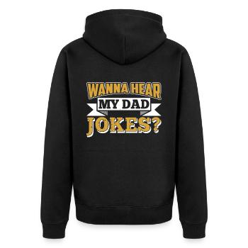 Papa Witz Dad Joke Jokes Vater - Unisex Premium Bio Zip Hoodie - Schwarz - Hinten - Nico (187cm)