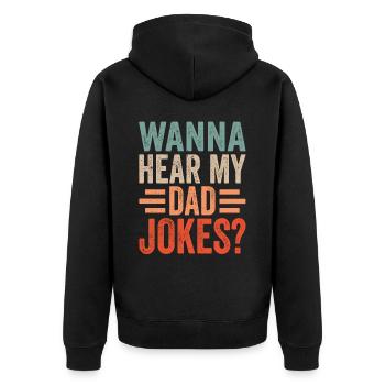 Papa Witz Dad Joke Vater Jokes - Unisex Premium Bio Zip Hoodie - Schwarz - Hinten - Nico (187cm)