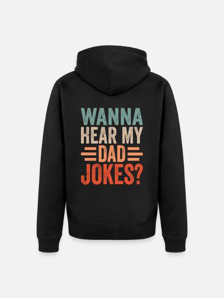 Papa Joke Far Joke Far Jokes - Premium økologisk unisex-hættejakke - sort