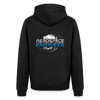 Aerospace Engineer Rocket Space Engineering - Unisex Premium Bio Zip Hoodie - Schwarz - Hinten - Nico (187cm)