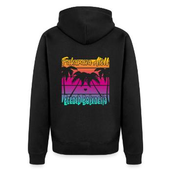 Fakarava Atoll French Polynesia - Unisex Premium Organic Zip Hoodie - black - Back - Nico (187cm)