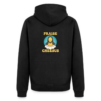 Jésus-Christ Fromage Église Christianisme Religion - Veste à capuche bio Premium Unisexe - noir - Dos - Nico (187cm)