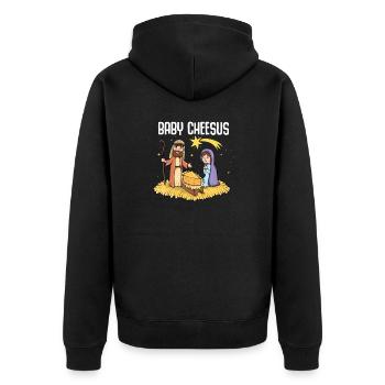 Jésus-Christ Fromage Église Christianisme Religion - Veste à capuche bio Premium Unisexe - noir - Dos - Nico (187cm)