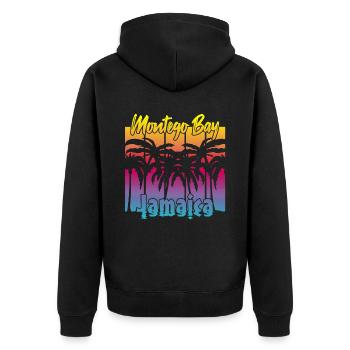 Montego Bay Jamaica - Unisex Premium Organic Zip Hoodie - black - Back - Nico (187cm)