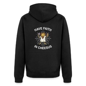 Jésus-Christ Fromage Église Christianisme Religion - Veste à capuche bio Premium Unisexe - noir - Dos - Nico (187cm)