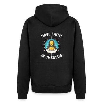 Jésus-Christ Fromage Église Christianisme Religion - Veste à capuche bio Premium Unisexe - noir - Dos - Nico (187cm)