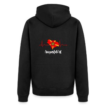 Lipperland Ostwestfalen Lippe Augustdorf - Unisex Premium Bio Zip Hoodie - Schwarz - Hinten - Nico (187cm)