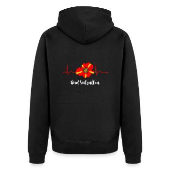 Lipperland Ostwestfalen Lippe Bad Salzuflen - Unisex Premium Bio Zip Hoodie - Schwarz - Hinten - Nico (187cm)