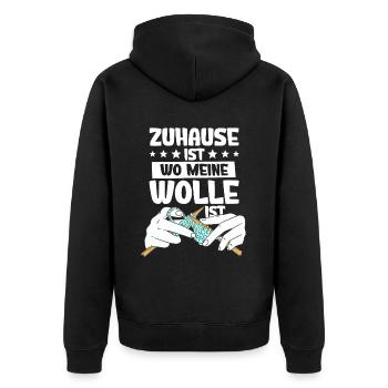 Häkeln - Unisex Premium Bio Zip Hoodie - Schwarz - Hinten - Nico (187cm)