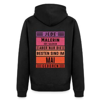 Lackierer-Anstreicher Geburtstag Mai geboren - Unisex Premium Bio Zip Hoodie - Schwarz - Hinten - Nico (187cm)