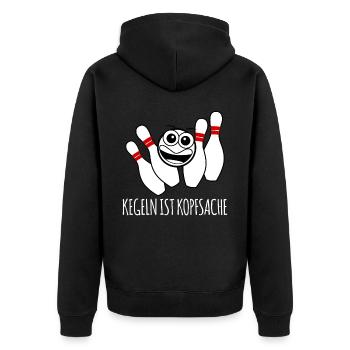 Kegeln Kegelverein Kegelbahn Kegelverein - Unisex Premium Bio Zip Hoodie - Schwarz - Hinten - Nico (187cm)