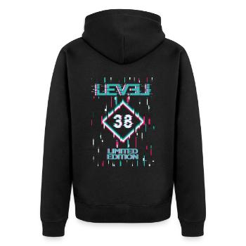 Birthday Level 38 Gaming Limited Edition Gamer - Unisex Premium Organic Zip Hoodie - black - Back - Nico (187cm)