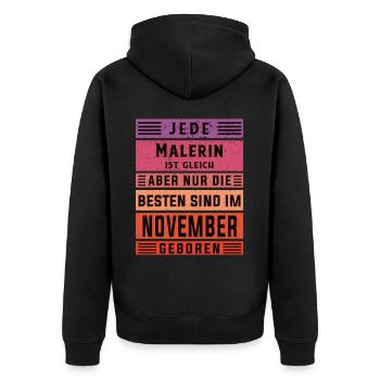 Lackierer-Anstreicher Geburtstag November geboren - Unisex Premium Bio Zip Hoodie - Schwarz - Hinten - Nico (187cm)