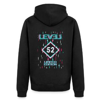 Birthday Level 52 Gaming Limited Edition Gamer - Unisex Premium Organic Zip Hoodie - black - Back - Nico (187cm)