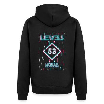 Birthday Level 53 Gaming Limited Edition Gamer - Unisex Premium Organic Zip Hoodie - black - Back - Nico (187cm)