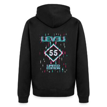 Anniversaire Niveau 55 Gaming Édition Limitée Gamer - Veste à capuche bio Premium Unisexe - noir - Dos - Nico (187cm)