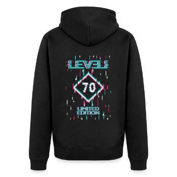 Birthday Level 70 Gaming Limited Edition Gamer - Unisex Premium Organic Zip Hoodie - black - Back - Nico (187cm)