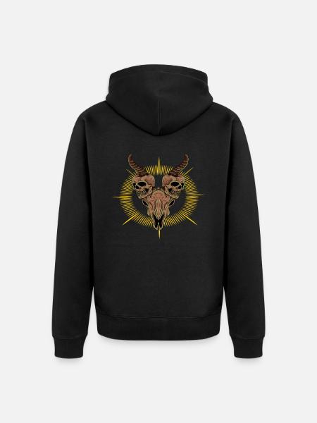 Totenkopf Tot Skelett - Unisex Premium Bio Zip Hoodie - Schwarz