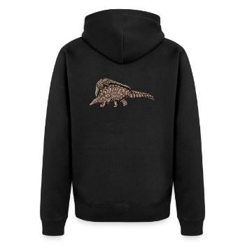 Schuppentier Pangolin Schuppen bedrohtes Tier - Unisex Premium Bio Zip Hoodie - Schwarz - Hinten - Nico (187cm)