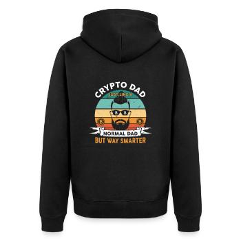 Crypto Dad Just Like A Normal Dad But Way Smarter - Unisex Premium Bio Zip Hoodie - Schwarz - Hinten - Nico (187cm)