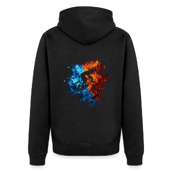 Fire Mountain Bike Flames MTB Bike - Unisex Premium Organic Zip Hoodie - black - Back - Nico (187cm)