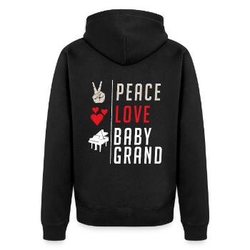 Baby Grand Piano Musical Instrument - Unisex Premium Bio Zip Hoodie - Schwarz - Hinten - Nico (187cm)