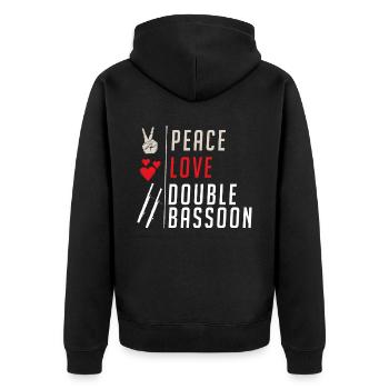 Double Bassoon Musical Instrument Player - Unisex Premium Bio Zip Hoodie - Schwarz - Hinten - Nico (187cm)