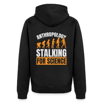 Anthropology Stalking for Science Anthropolo - Unisex Premium Organic Zip Hoodie - black - Back - Nico (187cm)