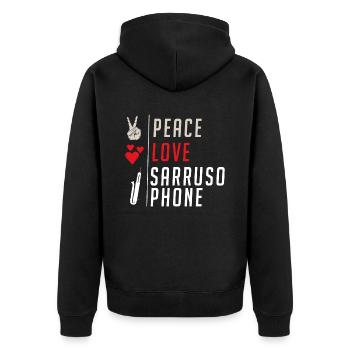 Sarrusophone Instrument de musique à vent en bois - Veste à capuche bio Premium Unisexe - noir - Dos - Nico (187cm)
