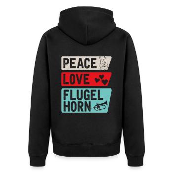 Peace Love Snare Drum Marching Band - Veste à capuche bio Premium Unisexe - noir - Dos - Nico (187cm)