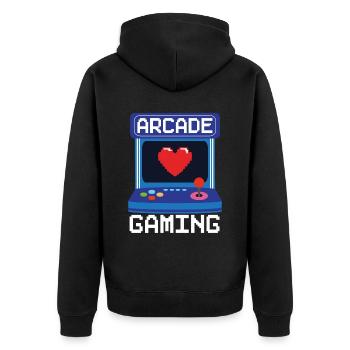 Jeux d’arcade Jeux vidéo Jeux Nerd Streamer - Veste à capuche bio Premium Unisexe - noir - Dos - Nico (187cm)