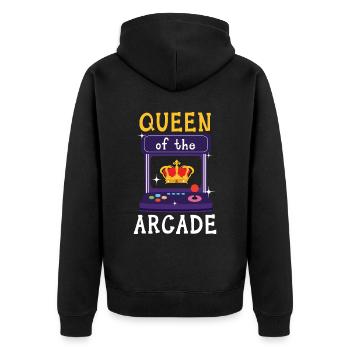 Queen Of The Arcade Games Videospiel Spiele Gamer - Unisex Premium Bio Zip Hoodie - Schwarz - Hinten - Nico (187cm)