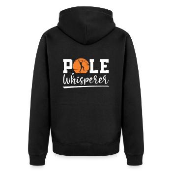 Pole Whisperer Pole Vault Pole Jumping - Unisex Premium Organic Zip Hoodie - black - Back - Nico (187cm)