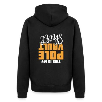 Dies Ist Mein Stabhochsprung-bekleidungsstab - Unisex Premium Bio Zip Hoodie - Schwarz - Hinten - Nico (187cm)