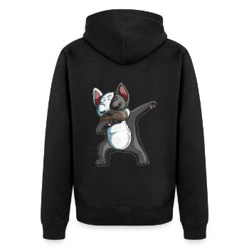 Dabbing French Bulldog Dogs Dab Pet - Unisex Premium Organic Zip Hoodie - black - Back - Nico (187cm)