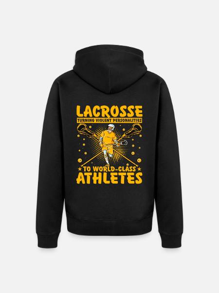 Lacrosse Lustiger Spruch - Unisex Premium Bio Zip Hoodie - Schwarz