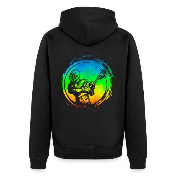Lacrosse - Unisex Premium Bio Zip Hoodie - Schwarz - Hinten - Nico (187cm)