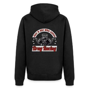 Rennfahrer Rennwagen Tuning Rennsport Motorsport - Unisex Premium Bio Zip Hoodie - Schwarz - Hinten - Nico (187cm)