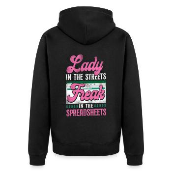 Accountant Bookkeeper Accounting - Unisex Premium Organic Zip Hoodie - black - Back - Nico (187cm)