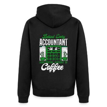 Accountant Bookkeeper Accounting - Unisex Premium Organic Zip Hoodie - black - Back - Nico (187cm)