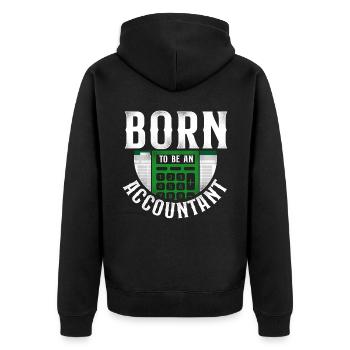 Accountant Bookkeeper Accounting - Unisex Premium Organic Zip Hoodie - black - Back - Nico (187cm)