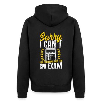 Accountant Bookkeeper Accounting - Unisex Premium Organic Zip Hoodie - black - Back - Nico (187cm)