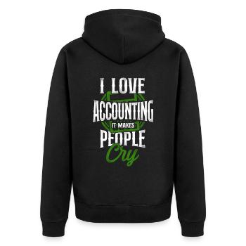 Accountant Bookkeeper Accounting - Unisex Premium Organic Zip Hoodie - black - Back - Nico (187cm)